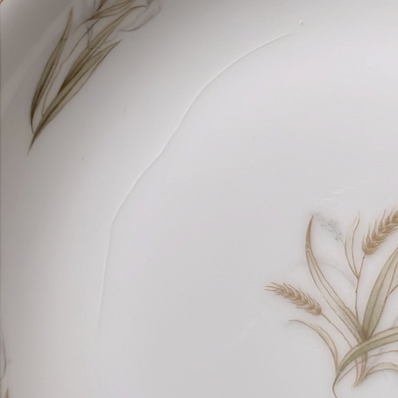 Mid-Century Fine China Porcelain Soup Bowls Japan Wheat Pattern 9046 Tan Golden - Picture 11 of 11